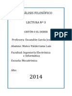 Análisis filosófico del deber en el diálogo de Platón Critón