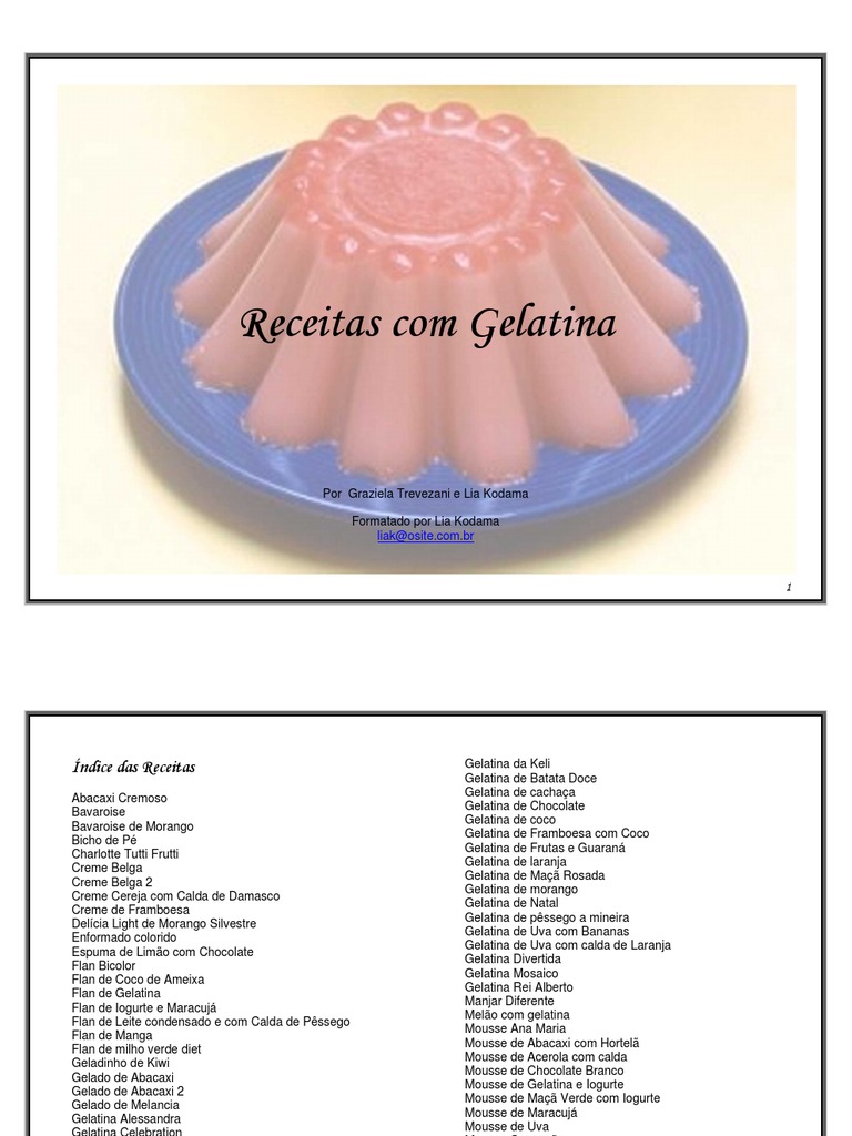 Receitas Variadas de Gelatina | PDF | Chá | Chocolate