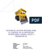 Sistema Gestión Control Exposición a Ruido, Sílice y Rx UV