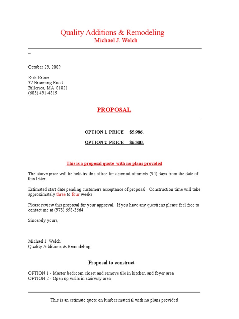 Kitner Proposal | PDF