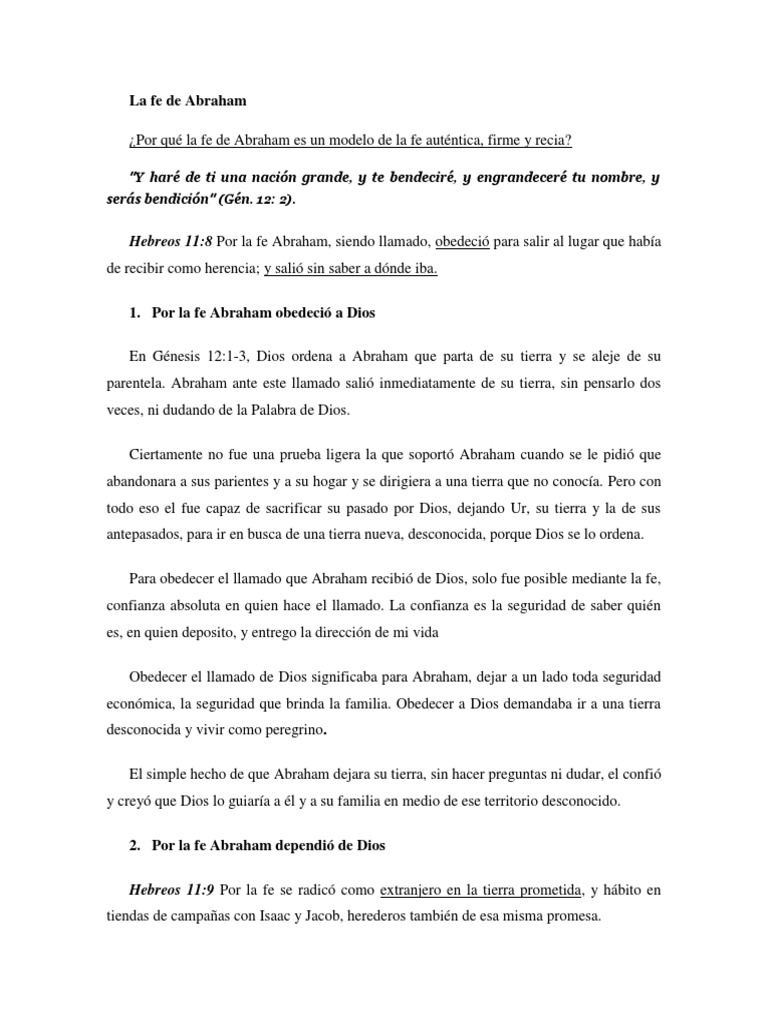 La Fe de Abraham | PDF | Abrahán | Sarah