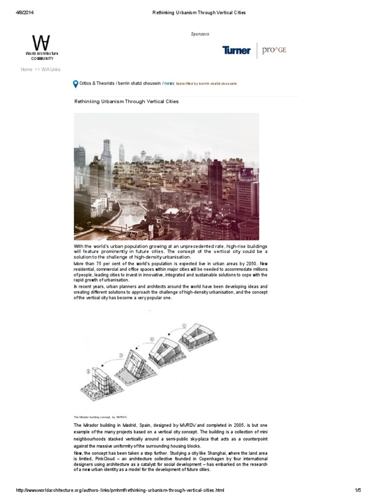 Rethinking Urbanism Through Vertical Cities | PDF | Urban Sprawl ...