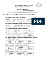 Prueba Comprensión Lectora Ocho Patas y Un Cuento