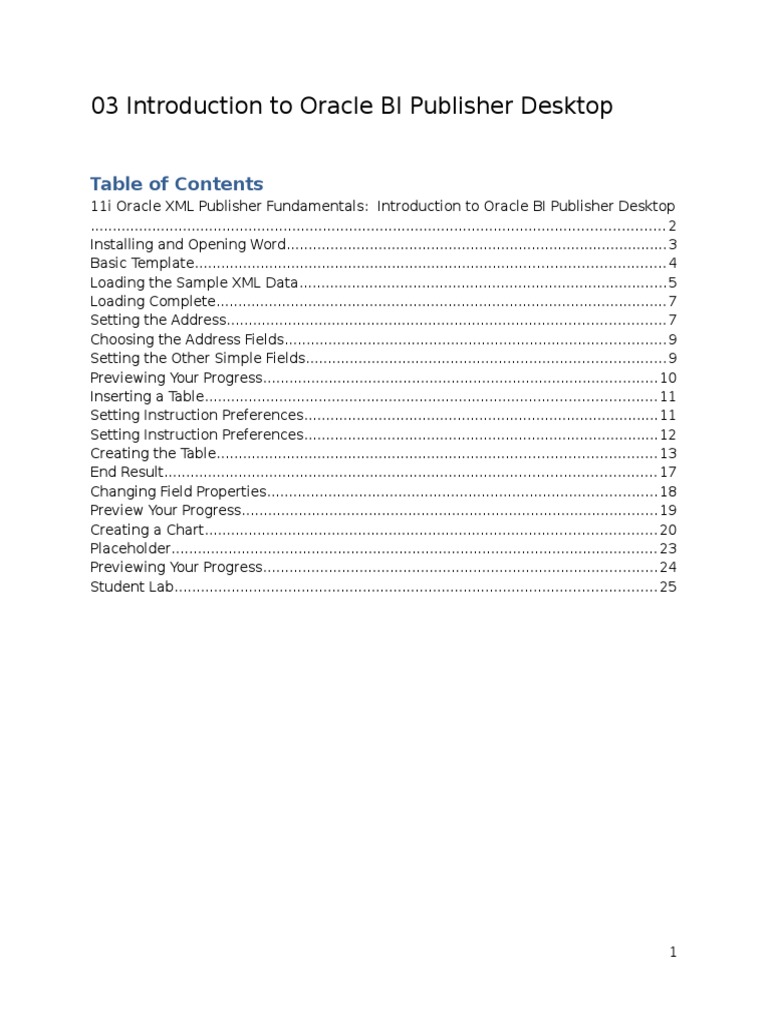 03 Introduction To Oracle BI Publisher Desktop | PDF