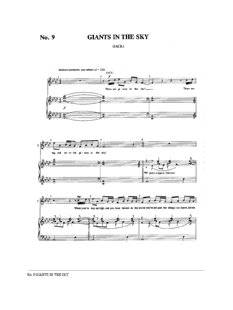 Giants in the Sky Into the Woods Sheet Music Google Docs