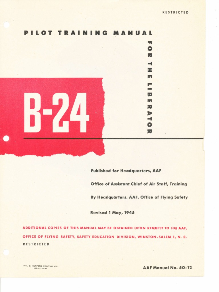 B-24 Pilot Training Manual | PDF | Navigator | Consolidated B 24