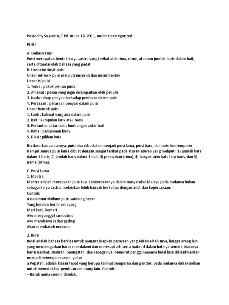 Puisi Dan Pantun