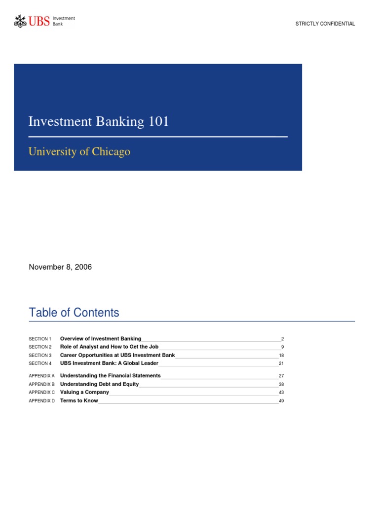 Ubs I Banking Guide Free Cash Flow Investment Banking