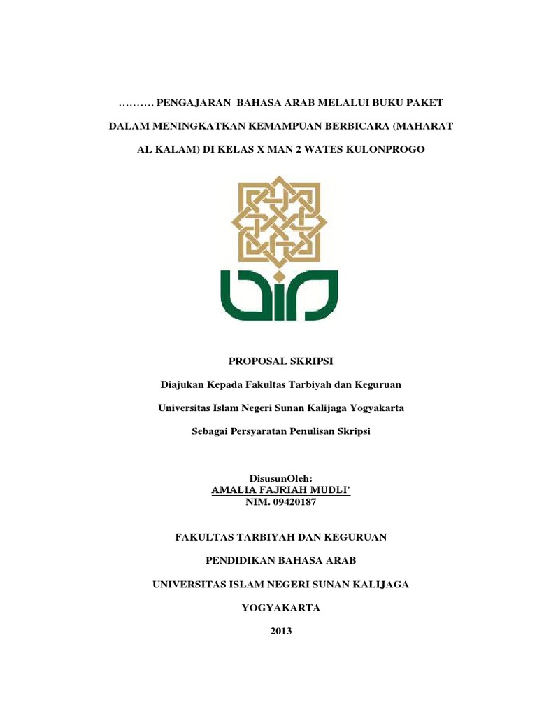 ANALISIS PENGAJARAN BAHASA ARAB MELALUI BUKU PAKET DALAM