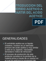 Propiedades y producción del anhídrido acético