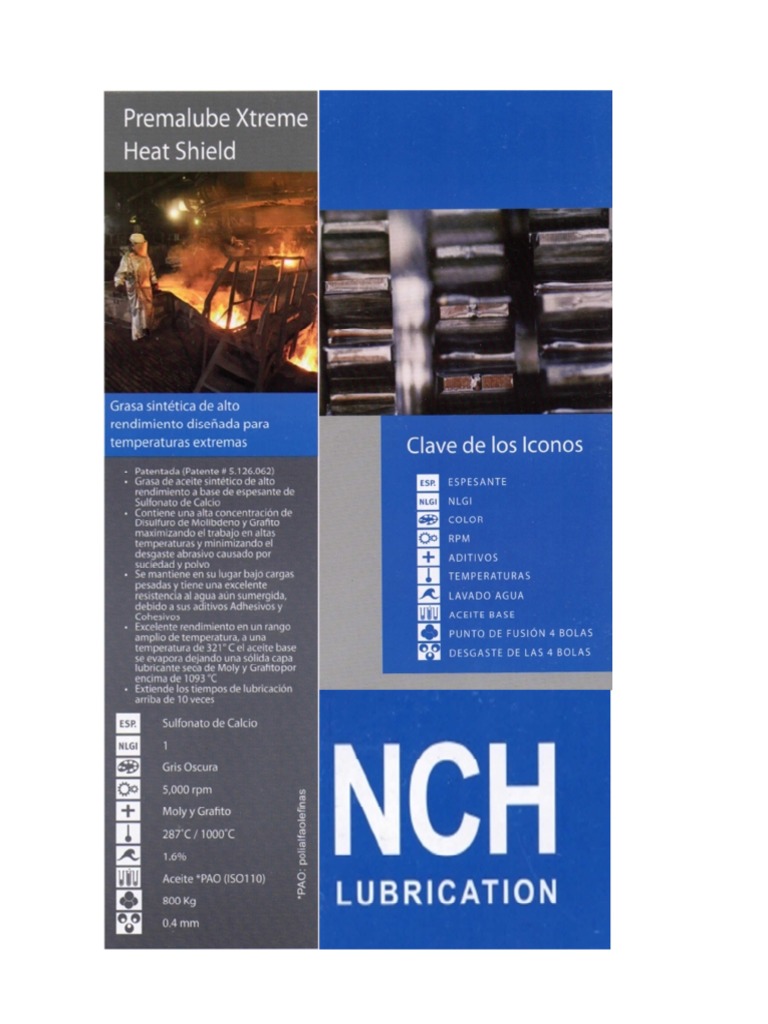 Premalube Xtreme Heat Shield Info Completa PDF Petróleo Química