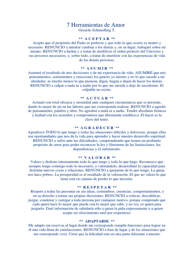 7 Herramientas de Amor de Schmedling | PDF | Toma de decisiones | Amor