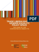 Trade Liberalisation Gender Equality Policy Space The Case of The Contested EU India FTA