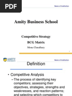 Amity Business School: Competitive Strategy BCG Matrix