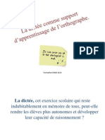 1 - La Dictee Comme Support D Apprentissage