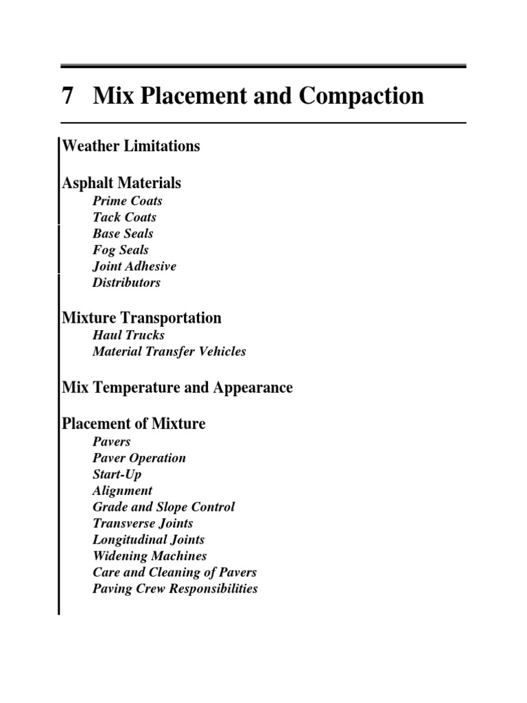 Asphalt Mix Placement and Compaction Guide | PDF | Road Surface | Tire