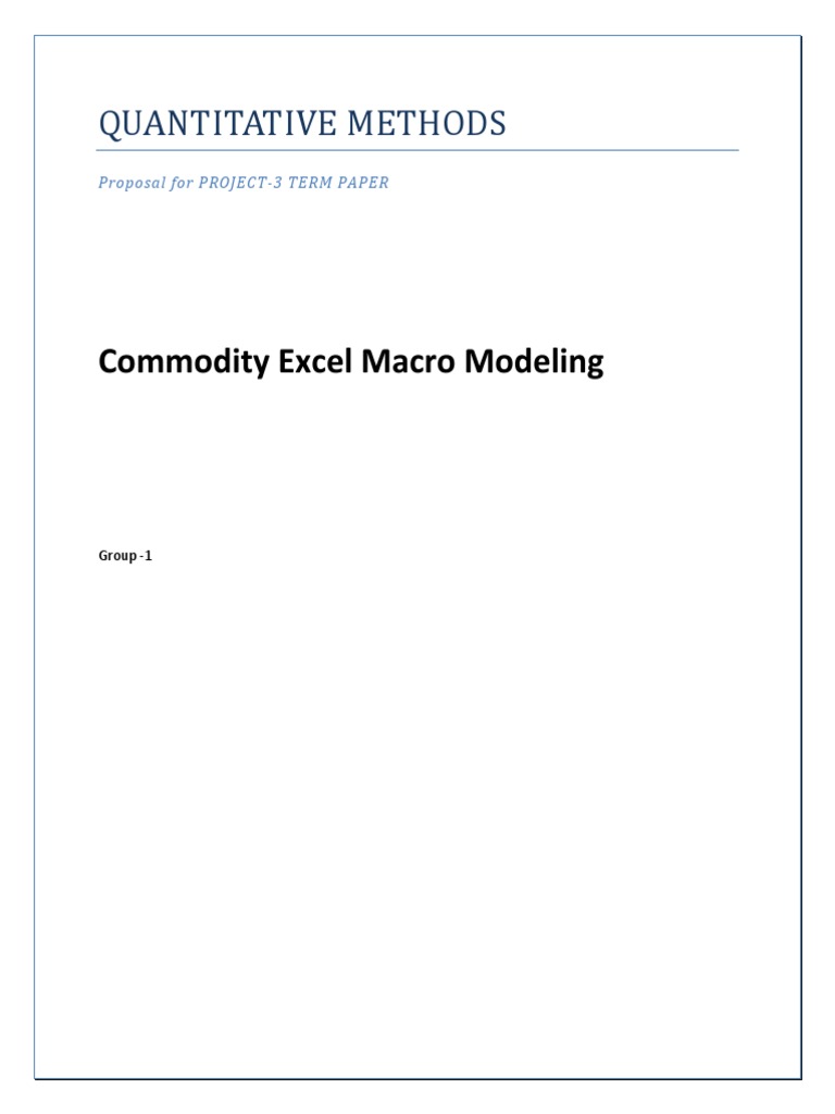 Quantitative Methods: Commodity Excel Macro Modeling | PDF