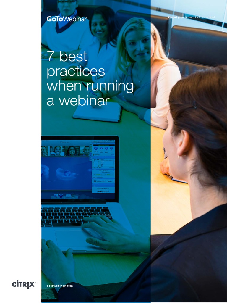 7 Best Practices Running Webinars Pdf Web Conferencing Citrix Systems