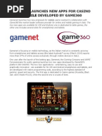 App Casino Mobile, Gamenet launches new Apps developed by Game360