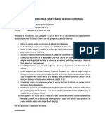 Requerimientos para Correccion Del Sistema Comercial