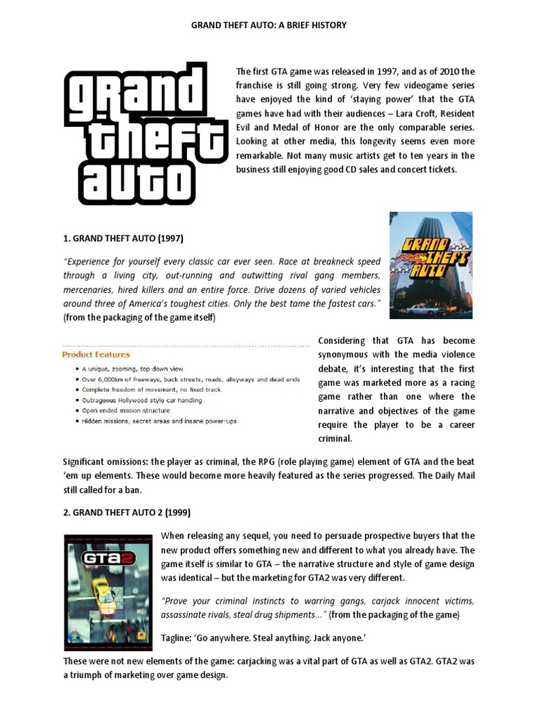 Grand Theft Auto Franchise Overview | PDF | Video Games | Gaming