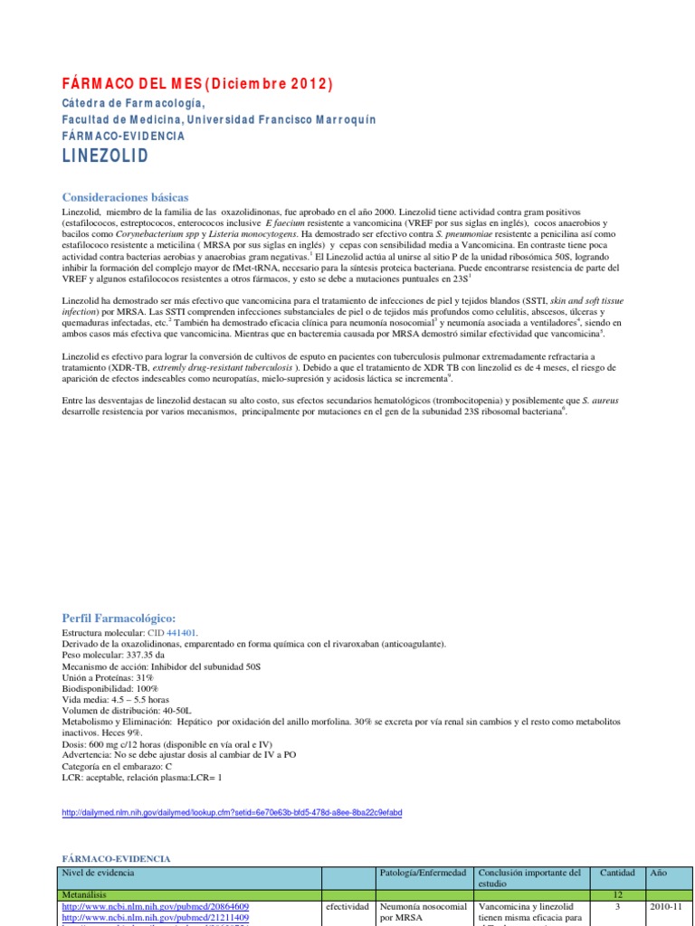 Linezolid PDF | PDF | Antibióticos | Patologia clinica