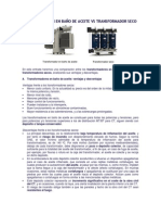 Transformador en Baño de Aceite Vs Transformador Seco