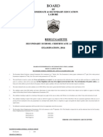 Result Gazette Secondary School Certificate (Annual) Examination, 2014