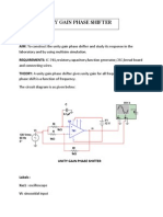 Unity Gain Phase Shifter Circuit Analysis