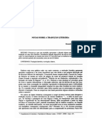 Notas Sobre A Tradução Literária - Benedito Antunes