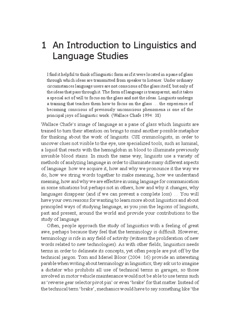 An Introduction To Linguistics and Language Studies | PDF | Language ...