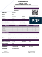 University of Delhi: Common Pre-Admission Form - 2014