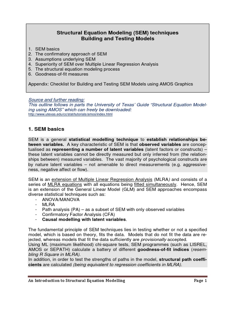SEM Guide for Researchers | PDF | Structural Equation Modeling ...