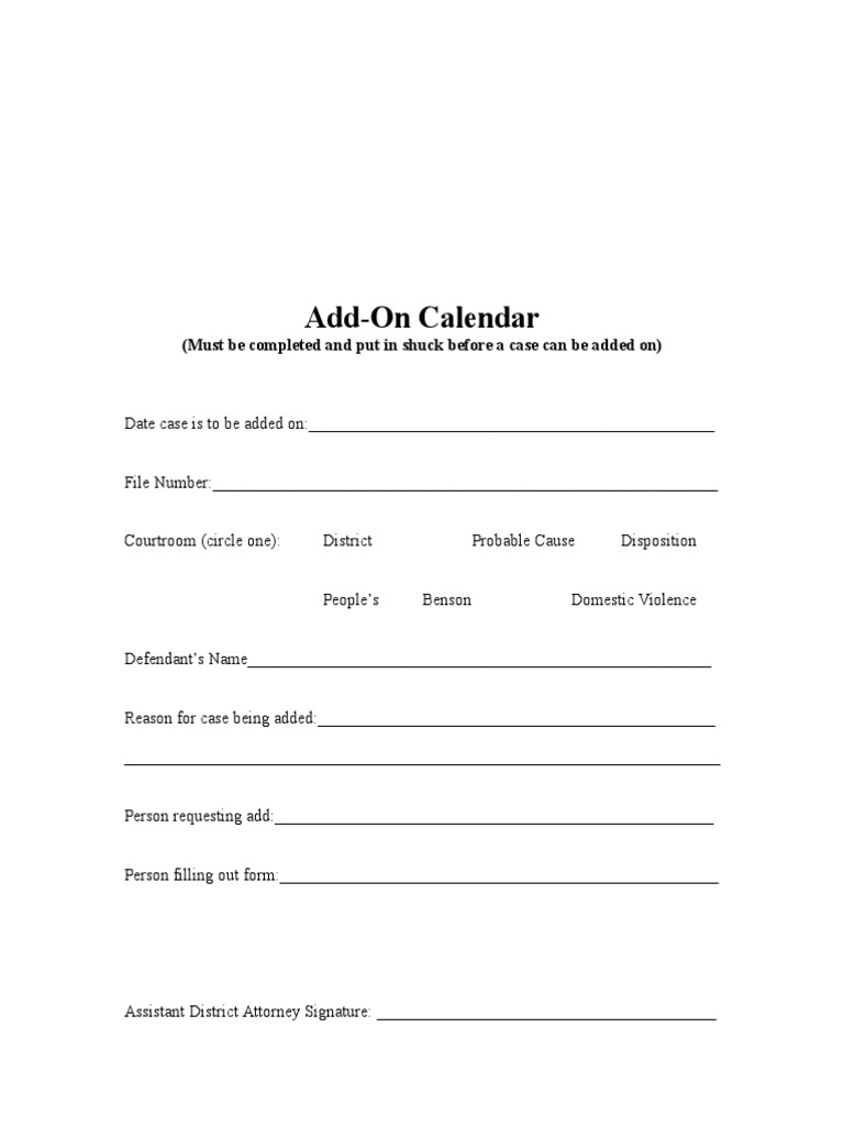 Add-On Case Request Form | PDF