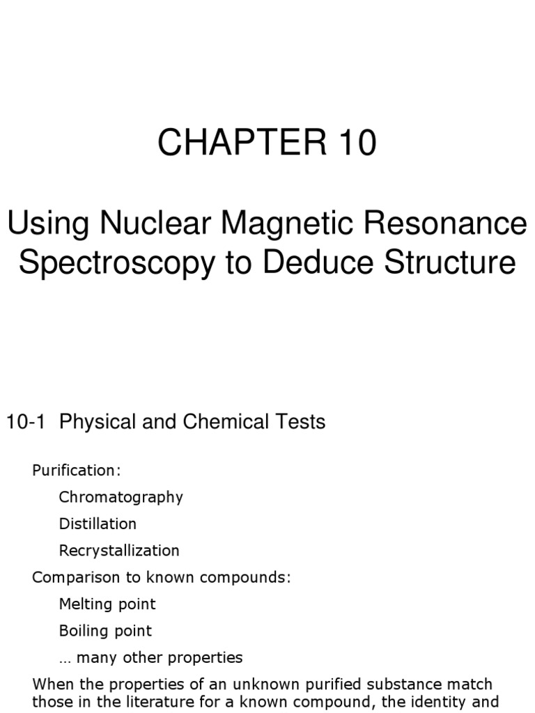 Using Nuclear Magnetic Resonance Spectroscopy To Deduce Structure | PDF ...