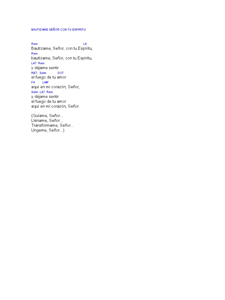 Bautizame Senor Con Tu Espiritu scribd