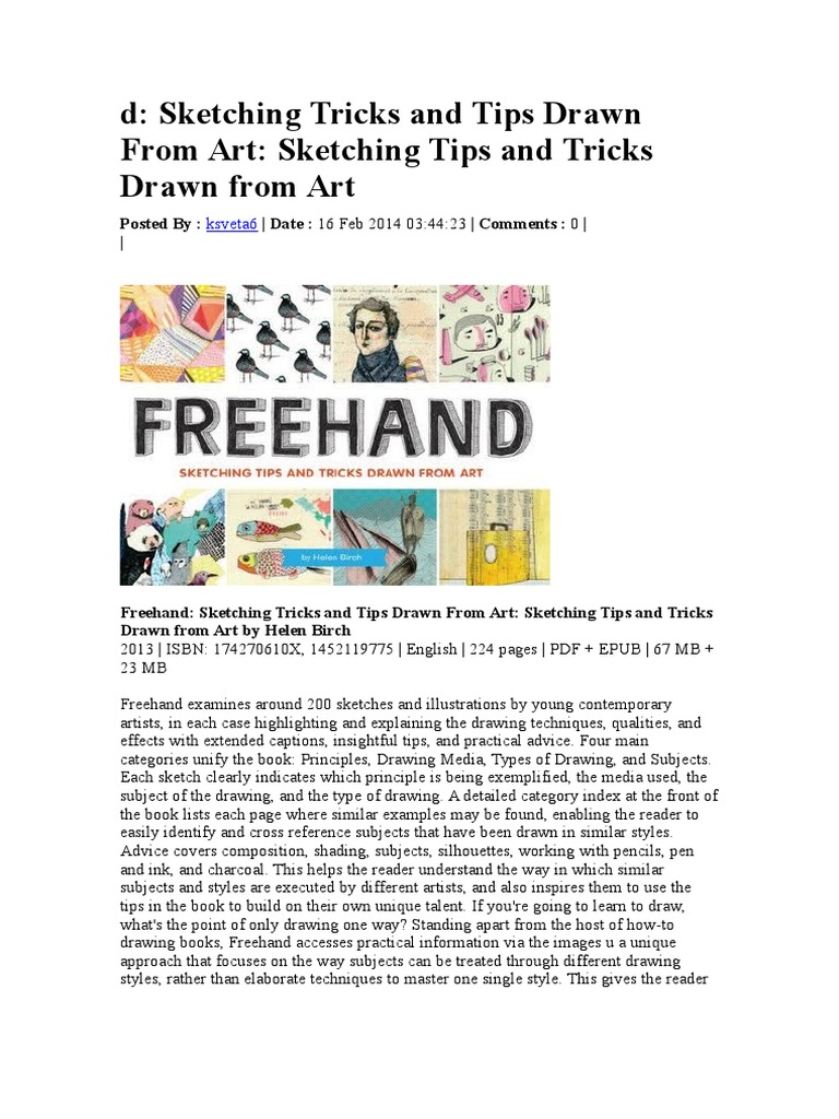 Sketching Tips and Tricks Guide | PDF