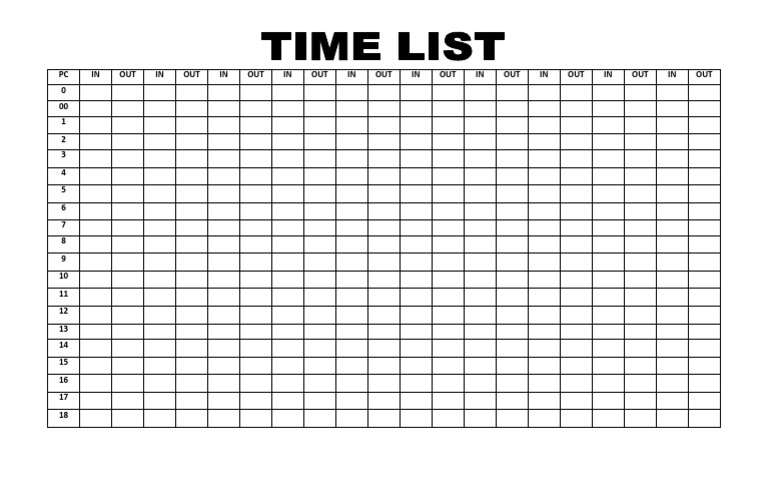 PC In-Out Tracking Log | PDF