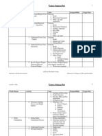 Project Niagara Plan: Work Stream Activity Task Responsibility Target Date