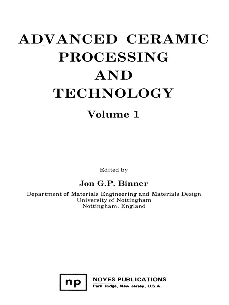 Advanced Ceramic Processing and Technology | PDF | Sintering ...