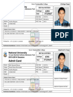 Hons AdmitCard 2013 2014 HONS 5725847