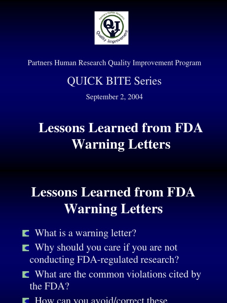 fda warning letters presentation