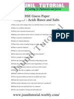 10th Acid Base and Salt Cbse Guess Paper - 06