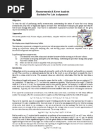 Measure and Error Analysis Lab 1