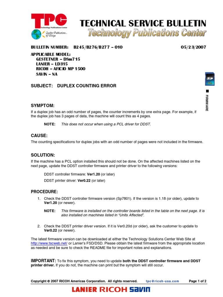 Technical Bulletin DSm716/721 Computer Engineering Technology
