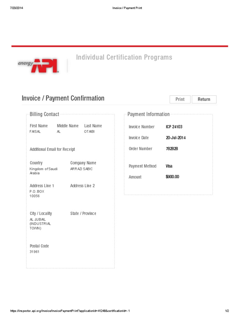 Invoice for ICP 570 Certification | PDF