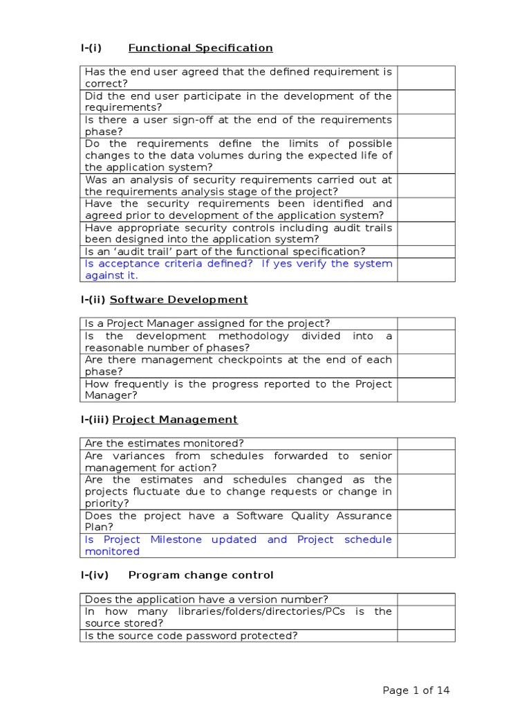 Software Testing Checklist PDF Input/Output Software Testing