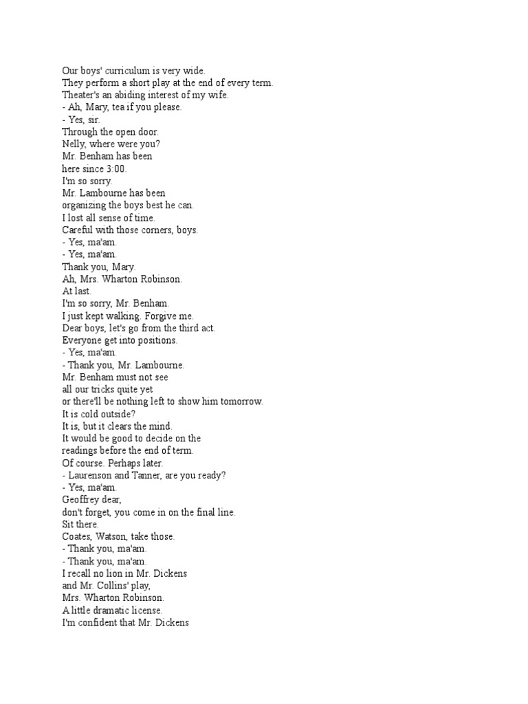 The Invisible Woman, Movie Script | PDF | Nature