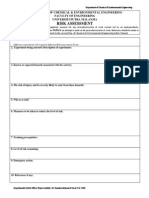 Risk Assessment: Department of Chemical & Environmental Engineering Faculty of Engineering Universiti Putra Malaysia