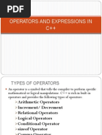 Operators and Expressions in C++